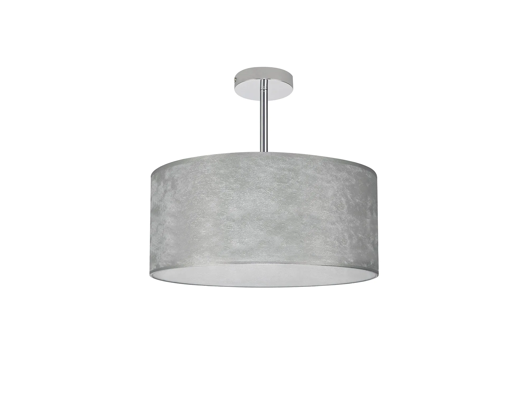 Baymont 40cm Semi Flush 3 Light Polished Chrome, Silver Leaf DK0790  Deco Baymont CH SL
